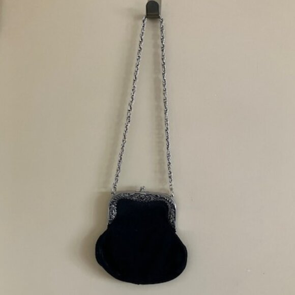 Vintage Black Suede Purse - Picture 2 of 8
